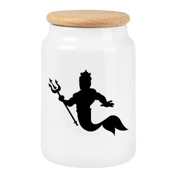 Triton King underwater king Neptunes - Cookie Jar with Wooden Lid - white - Front