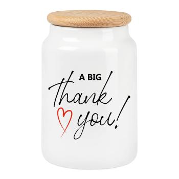 Thank You - Keksdose mit Holzdeckel - Weiß - Vorne