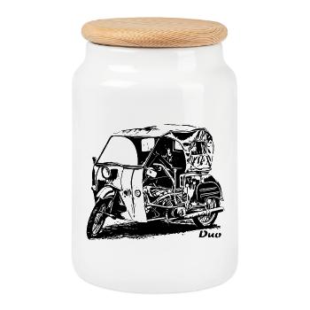 Simson Duo Krause - Boîte à biscuits avec couvercle en bois - blanc - Devant