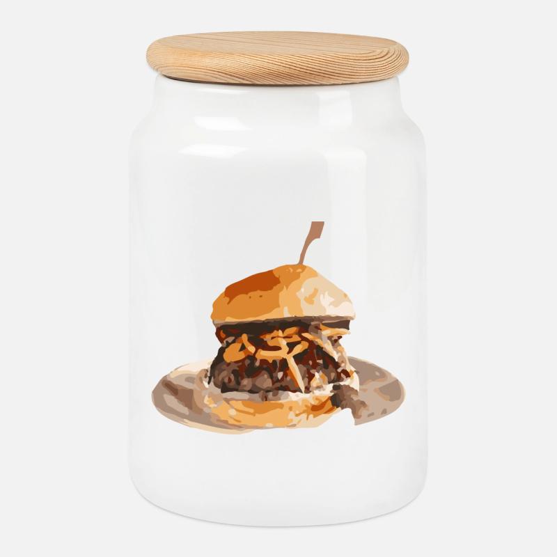 Burger Day - Keksdose mit Holzdeckel - Weiß