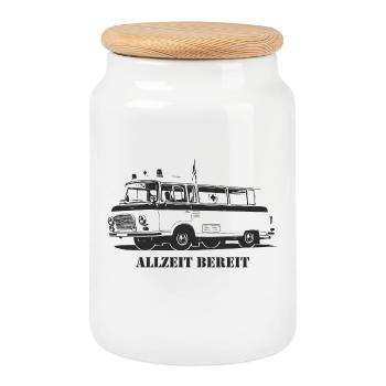 Barkas - B1000 - Ambulance - Cookie Jar with Wooden Lid - white - Front
