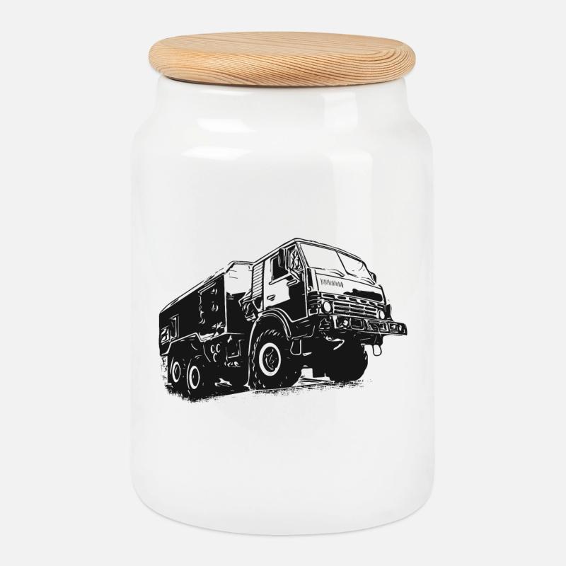 KAMAZ 4310 - КАМАЗ 4310 - Keksdose mit Holzdeckel - Weiß