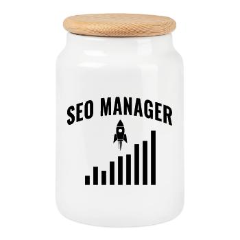 SEO Manager – Wachstum & Performance Design - Keksdose mit Holzdeckel - Weiß - Vorne