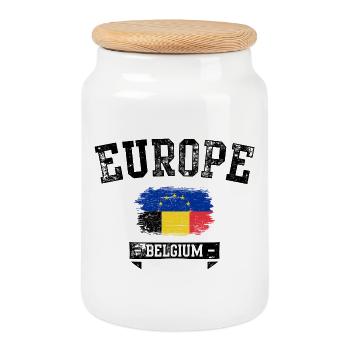 Drapeau de l’UE Roumanie Pride - Boîte à biscuits avec couvercle en bois - blanc - Devant