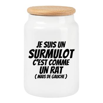 surmulot, mulot, rat, rongeur - Boîte à biscuits avec couvercle en bois - blanc - Devant