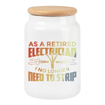 Électricien à la retraite - Boîte à biscuits avec couvercle en bois - blanc - Devant