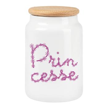 Princesse avec des fleurs ! ma princesse - Boîte à biscuits avec couvercle en bois - blanc - Devant