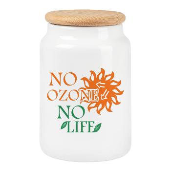 No ozone No life - Cookie Jar with Wooden Lid - white - Front