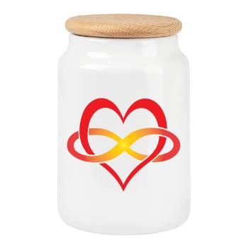 I love you for infinity - Cookie Jar with Wooden Lid - white - Front