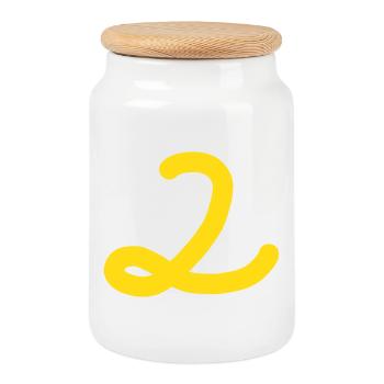 2 Numéro deux - Boîte à biscuits avec couvercle en bois - blanc - Devant