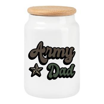 Père de l'armée - Boîte à biscuits avec couvercle en bois - blanc - Devant
