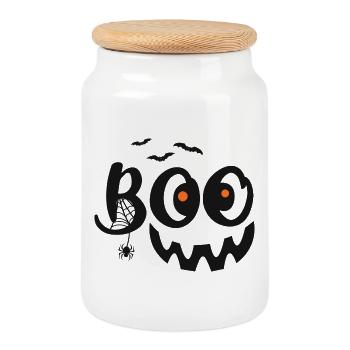 Boo - Keksdose mit Holzdeckel - Weiß - Vorne