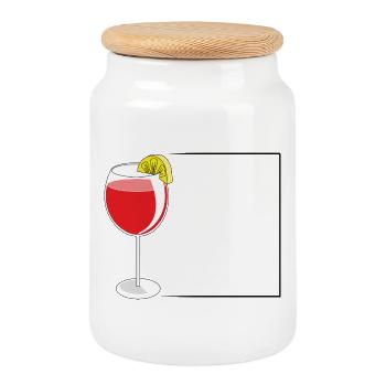 glas with apero in a frame - Keksdose mit Holzdeckel - Weiß - Vorne