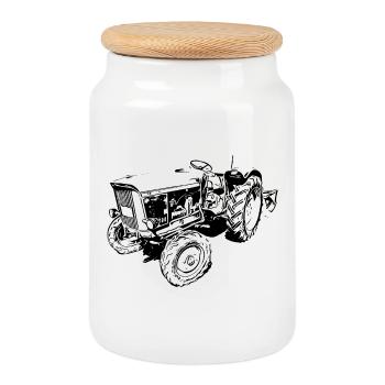 JD LANZ 700 - Cookie Jar with Wooden Lid - white - Front