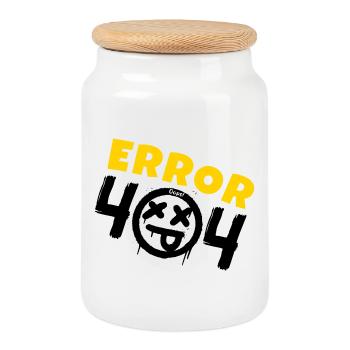 Error 404 Not Found - Cookie Jar with Wooden Lid - white - Front