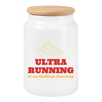 Ultra Running ist ein endloser Journe - Keksdose mit Holzdeckel - Weiß - Vorne