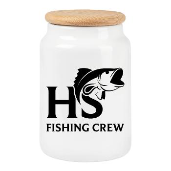 HS Fishing Crew - Keksdose mit Holzdeckel - Weiß - Vorne