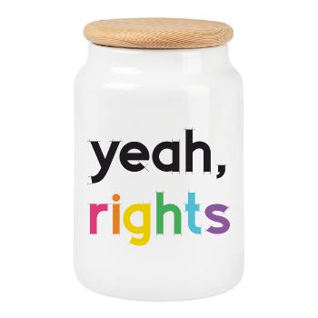 Pride Month LGBT - yes, Rights - Cookie Jar with Wooden Lid - white - Front