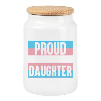 LGBT Pride Month - Stolz auf meine Trans-Tochter - Keksdose mit Holzdeckel - Weiß - Vorne