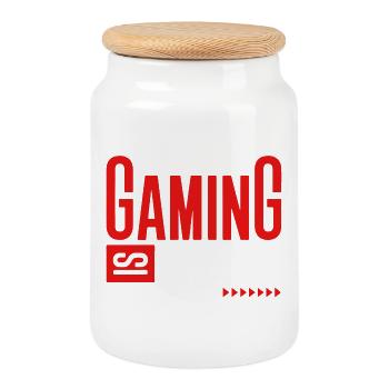 LE JEU EST UNE THÉRAPIE - Boîte à biscuits avec couvercle en bois - blanc - Devant