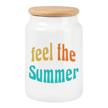 Feel the Summer - Keksdose mit Holzdeckel - Weiß - Vorne
