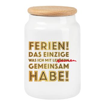 Schule, Lehrer, Ferien - Keksdose mit Holzdeckel - Weiß - Vorne