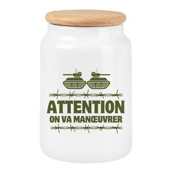 septième compagnie, Tassin, 7ème compagnie - Boîte à biscuits avec couvercle en bois - blanc - Devant