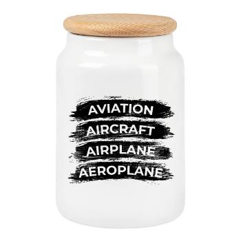 Plan Spotter Routine - Cookie Jar with Wooden Lid - white - Front