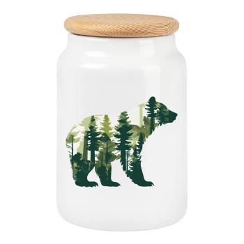 Bär Wald Wildtier Tier Natur Bären - Keksdose mit Holzdeckel - Weiß - Vorne