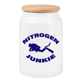 NITROGEN JUNKIE - Keksdose mit Holzdeckel - Weiß - Vorne