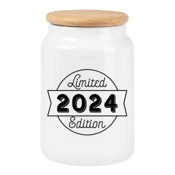 2024 limited edition - Keksdose mit Holzdeckel - Weiß - Vorne