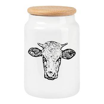 T-shirt de vache personnalisé cadeau pour les agriculteurs - Boîte à biscuits avec couvercle en bois - blanc - Devant
