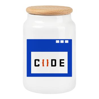 Job Coder Spruch Arbeit Arbeiter Geld Verdienen - Keksdose mit Holzdeckel - Weiß - Vorne