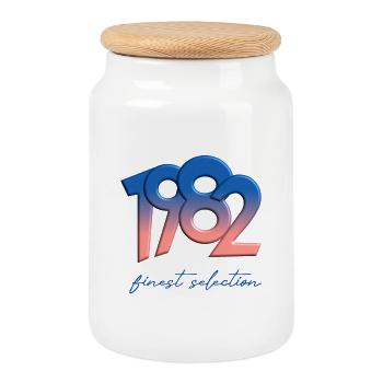 1982 - finest selection - Cookie Jar with Wooden Lid - white - Front