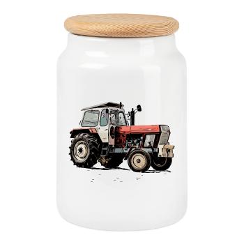 Progress Tractor ZT - Cookie Jar with Wooden Lid - white - Front