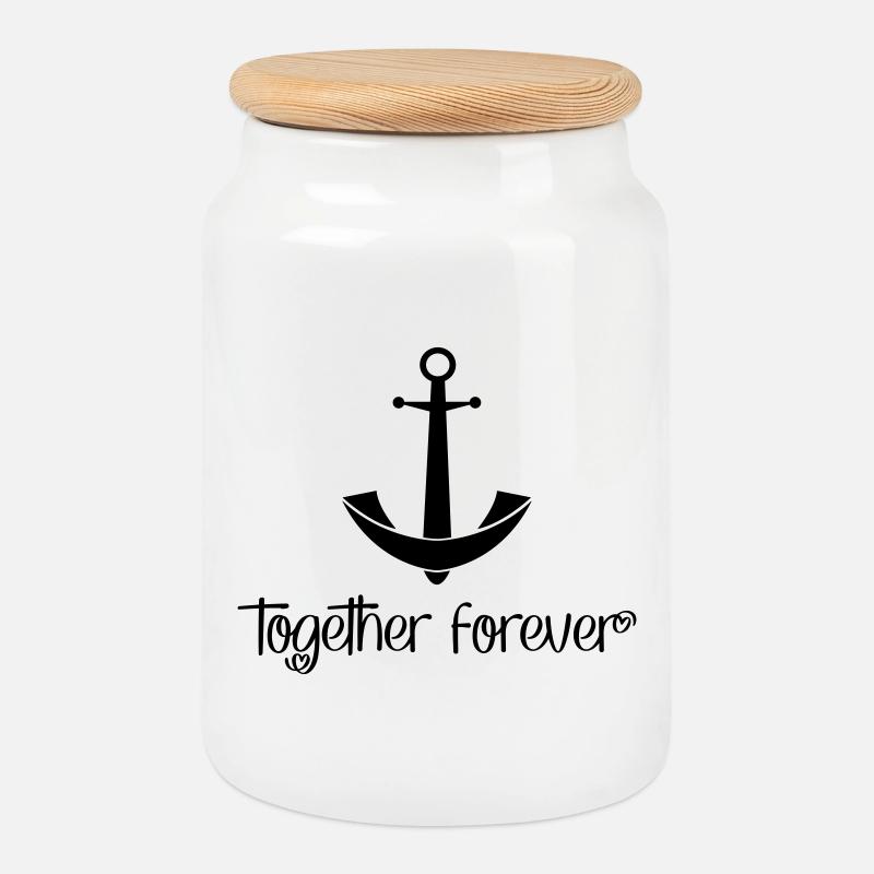 Together Forever - Keksdose mit Holzdeckel - Weiß