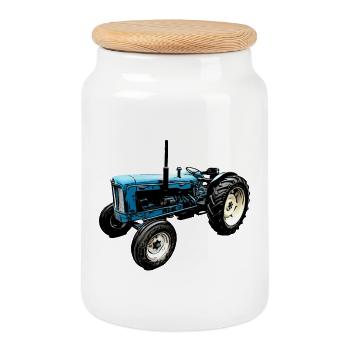 Tractor Super Major 6 - Cookie Jar with Wooden Lid - white - Front