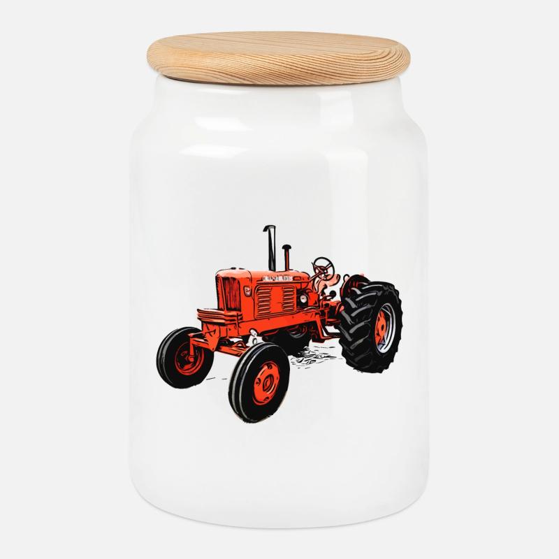 Allis Chalmers WD45 Traktor - Keksdose mit Holzdeckel - Weiß