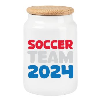 Équipe de football des Pays-Bas 2024 Logo d’icône de fan de football - Boîte à biscuits avec couvercle en bois - blanc - Devant