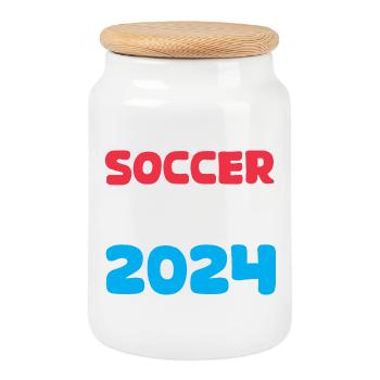 Icône d’icône de fan de football de l’équipe de football des Pays-Bas 2024 - Boîte à biscuits avec couvercle en bois - blanc - Devant