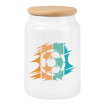 icône de boule d’illustration de club d’équipe de football rétro - Boîte à biscuits avec couvercle en bois - blanc - Devant
