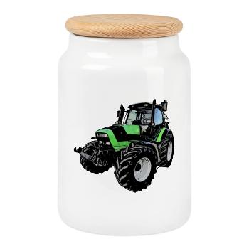 Agrotron M600 - Keksdose mit Holzdeckel - Weiß - Vorne