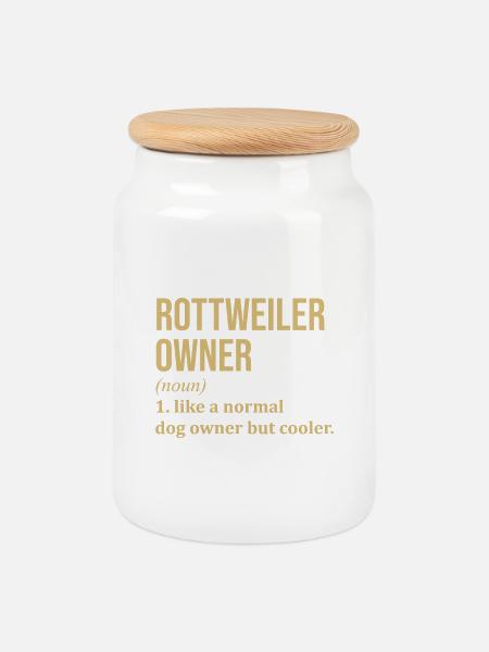 Rottweiler Rottweiler Rottweiler - Keksdose mit Holzdeckel - Weiß
