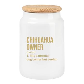 Chihuahua - Keksdose mit Holzdeckel - Weiß - Vorne