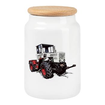 MB trac 65 70 - Cookie Jar with Wooden Lid - white - Front