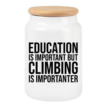 Climbing Climbing Climbing - Cookie Jar with Wooden Lid - white - Front