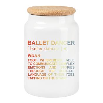 Danseuse de ballet Explication des termes - Boîte à biscuits avec couvercle en bois - blanc - Devant
