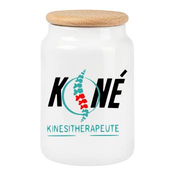 Physiotherapist - Cookie Jar with Wooden Lid - white - Front