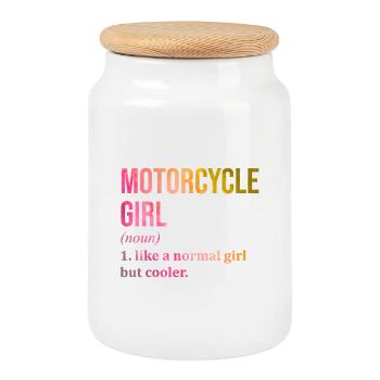 Moto Moto Moto Moto - Boîte à biscuits avec couvercle en bois - blanc - Devant