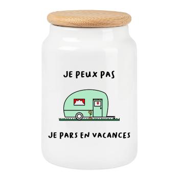 HOLIDAY. HAPPY HOLIDAYS. MISTRESS. MASTER. TEACHER - Cookie Jar with Wooden Lid - white - Front